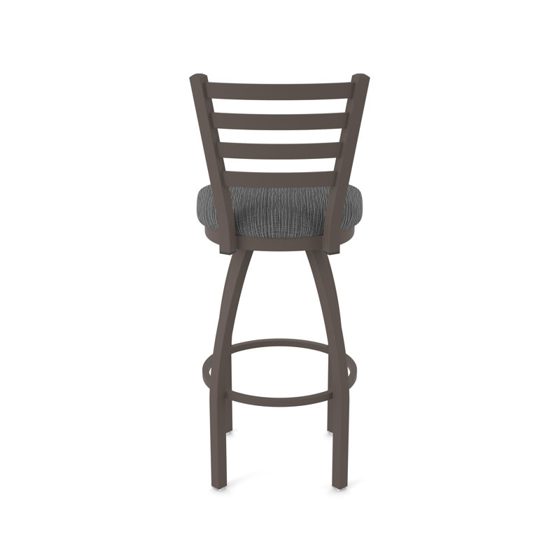 Jackie Swivel Stool, Bronze, Extra Tall (36" Seat Height), Fabric-Graph Coal