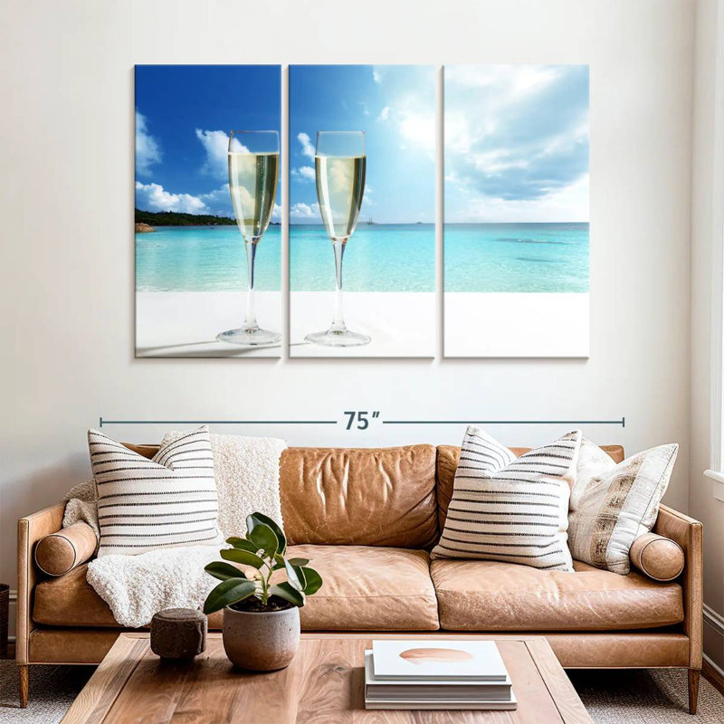 Yarlin Champagne By The Beach, 42" H x 65" W