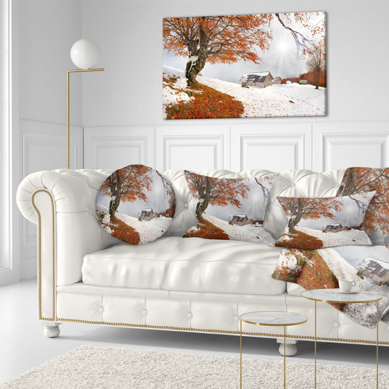 Coussin lombaire neige en automne