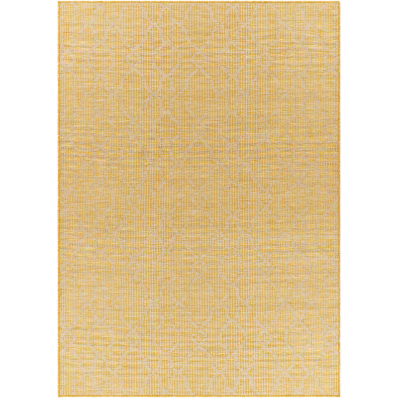 Tapis jaune à motif géométrique Brimberry, Rectangle 5 pi 3 po x 7 pi