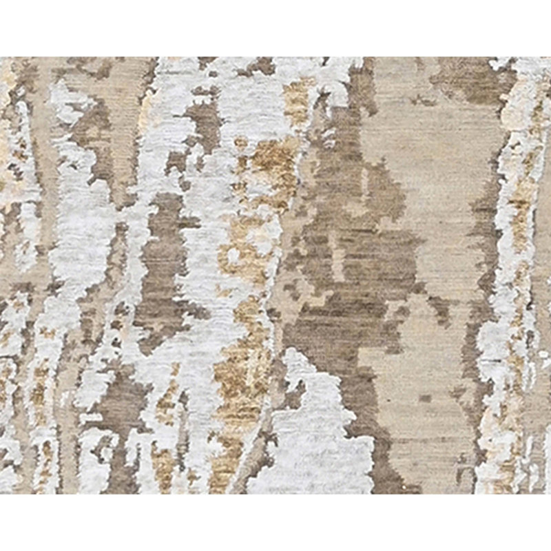 Hand Knotted Area Rug in Beige/Gold, Rectangle 4' x 6'