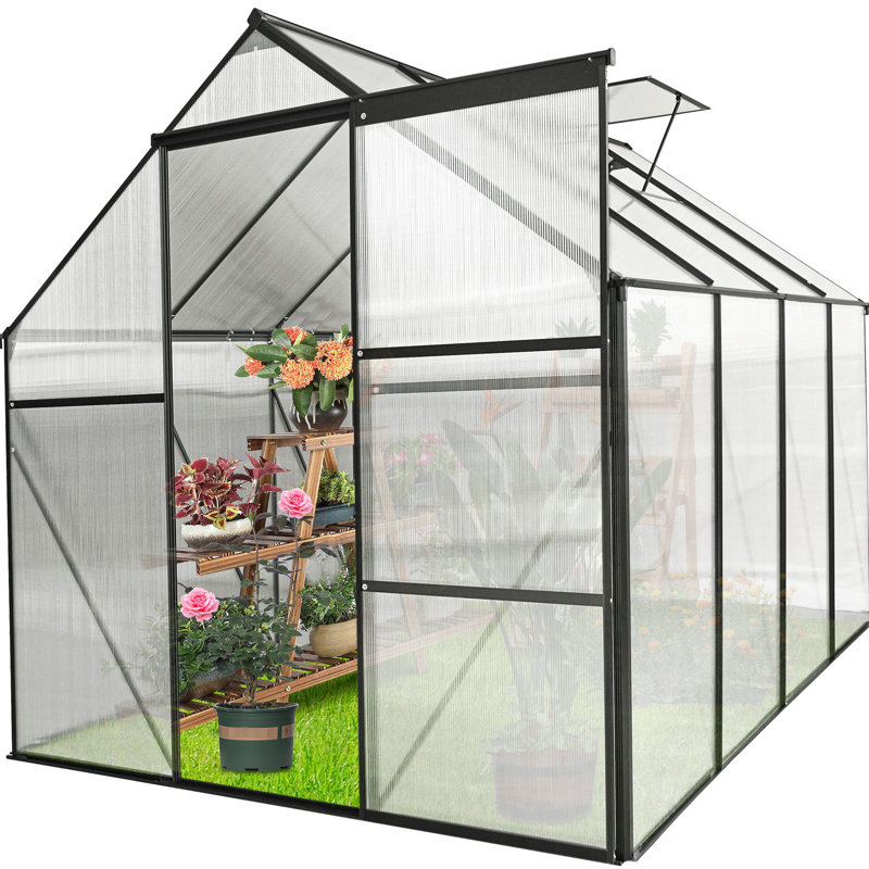 Heavy Duty Greenhouse With Drainage Gutter System For Outdoor Use Heavy-duty 4mm Polycarbonate Board And Door
