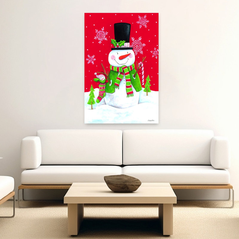 Art contemporain contemporain, arbre de Noël abstrait, paysage d'hiver, H 60 po x l 40 po