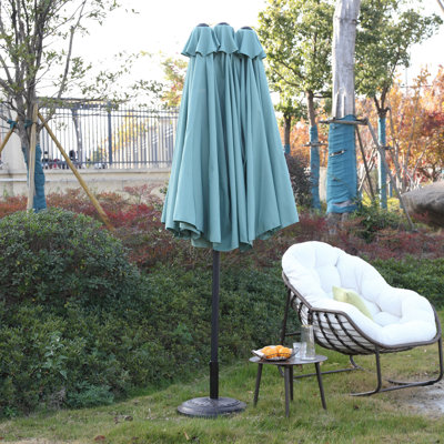 14.8 Ft Double Sided Outdoor Umbrella Rectangular Large With Crank
