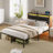 Bed Frame with Headboard, Metal Platform bed with LED Lights, Power Outlets & Under-Bed Storage-88418599-88418601-88418603