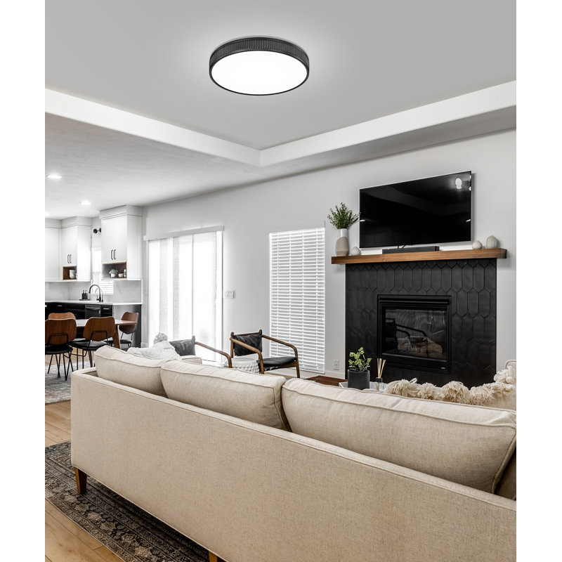 Arne 20.75 inch 1 Light Flush Mount, Matte Black