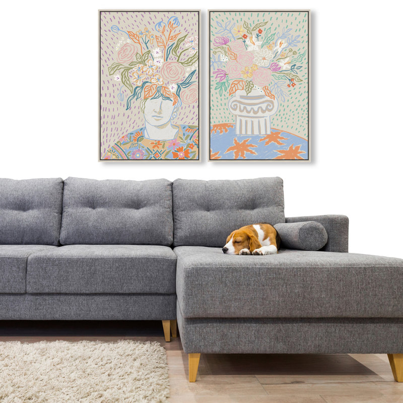 Summer Flourish Set Set by Oliver Gal, 32"H x 22"W, Silver Floater Frame