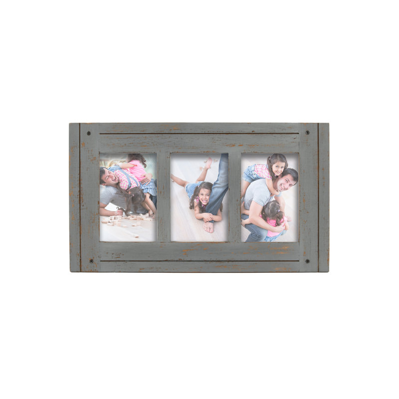 Madolynn 3-Opening 4 x 6" Collage Picture Frame, Gray