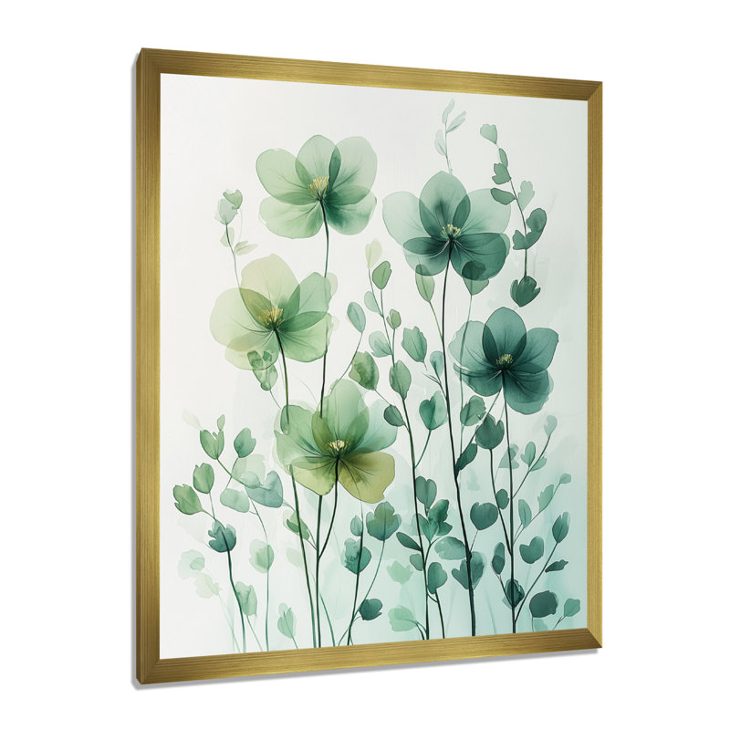 Nadel - impressions sur toile florales, H 32 po x l 24 po, Reproduction encadrée sans passe-partout, Doré
