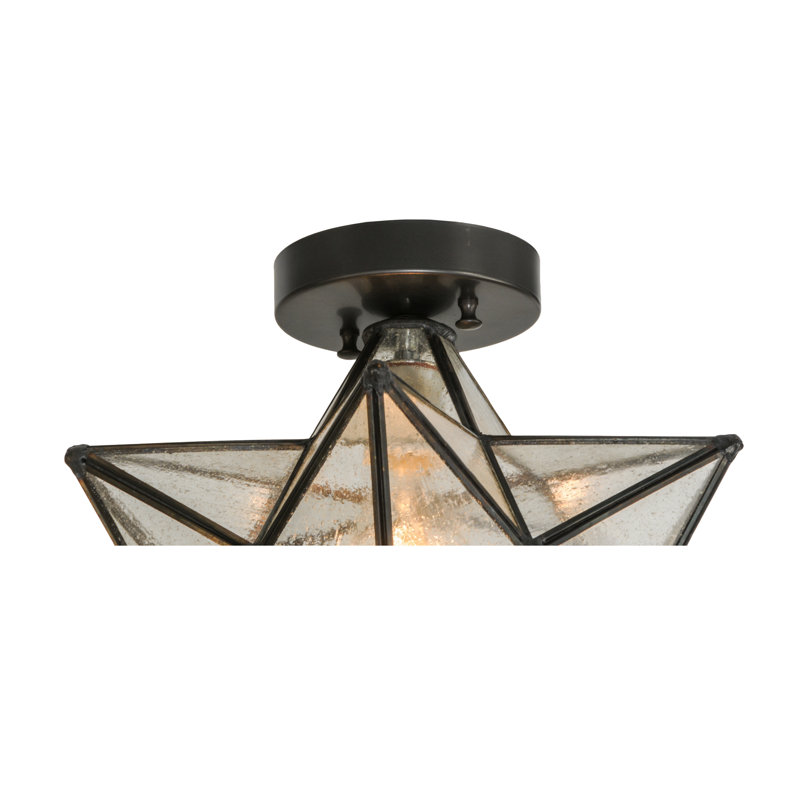 1 - Light Semi Flush Mount, Clear Seedy