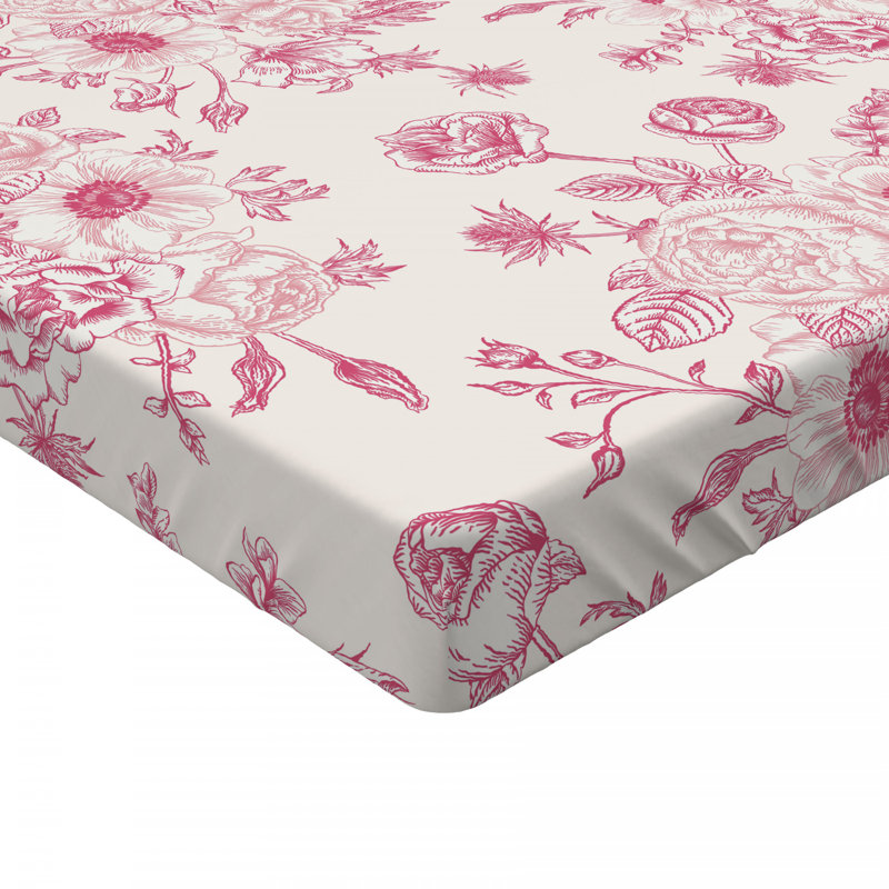 Twin White Microfiber Floral Print Kids Sheet Set