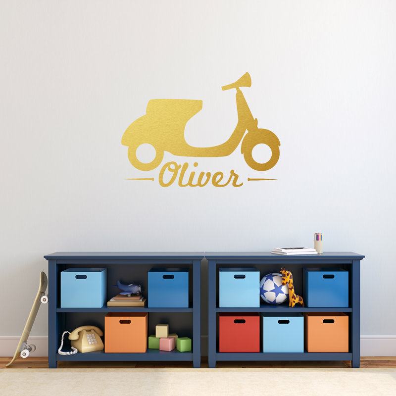 Adhésif décoratif scooter, Or, Oui
