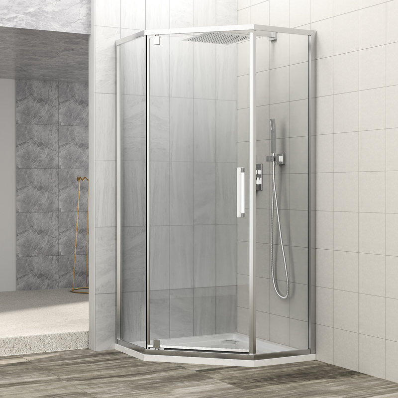 Porte de douche semi-rigide, 34-1 / 8 "X 72", Finition en verre trempé de 72 po pour salle de bain