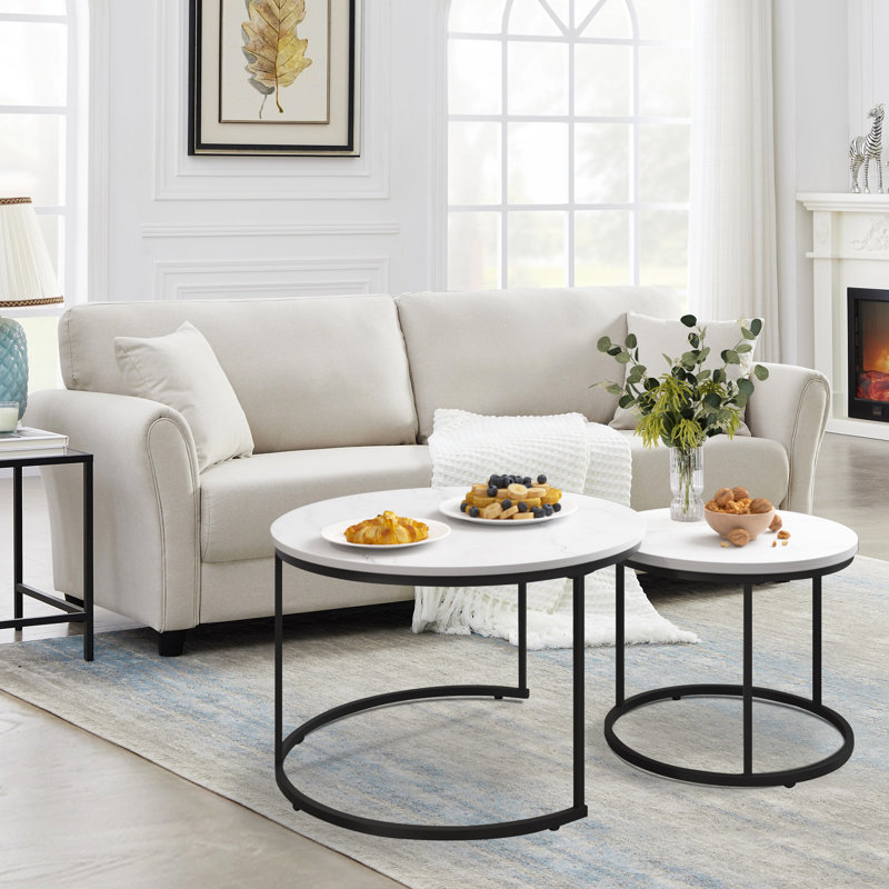 Table basse Hudy, Blanc, Black