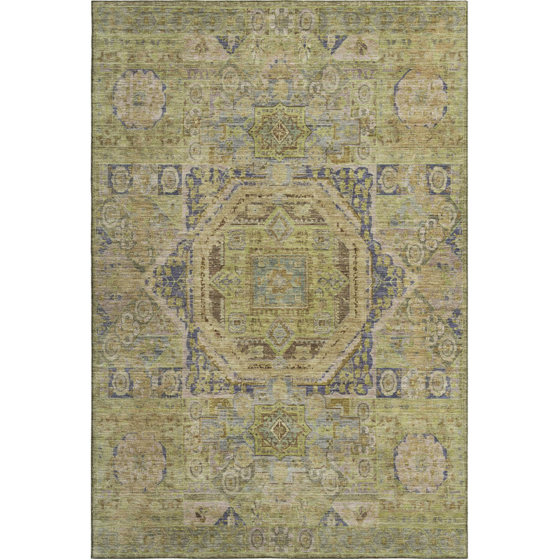 Premium Machine Washable Lubbers AMF1743 Global Rug, Rectangle 10' x 14'
