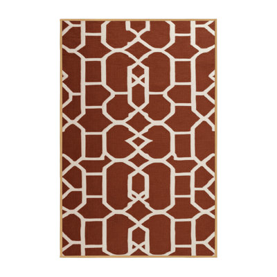 Tapis brun treillis lavable à la machine