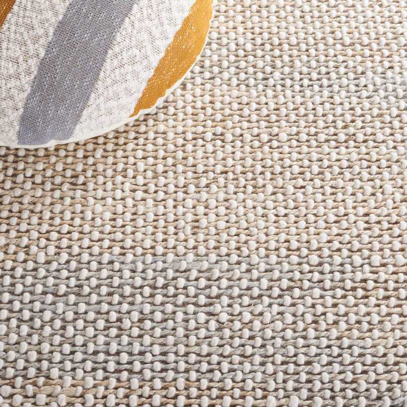 Charvik Handmade Area Rug in Natural/Light Gray, Square 6'