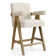 Bilon 25.5'' Linen Upholstered Wood Counter Stool with Arms