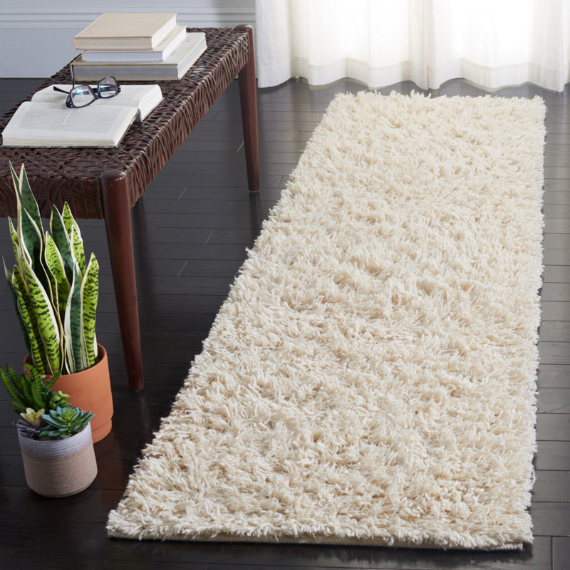 Delane Handwoven Wool Ivory Area Rug, Runner 2'3" x 6'