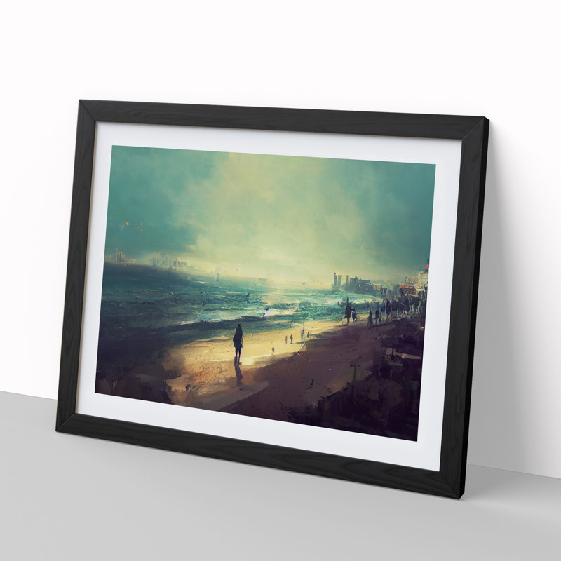 Dreamy Beach Vol.3 - Single Picture Frame Print, Black, 46cm H x 64cm W