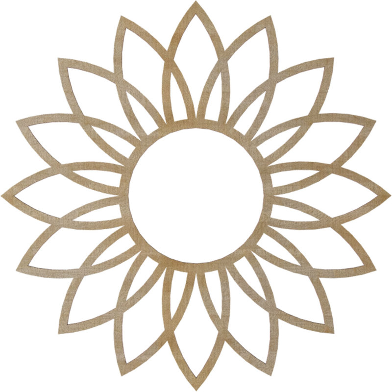 Médaillon de plafond 18 "x 18" x P 6 1/4 "x P 3/8" Daisy, H 18 po x l 18 po x P 0,38 po, Noyer blanc