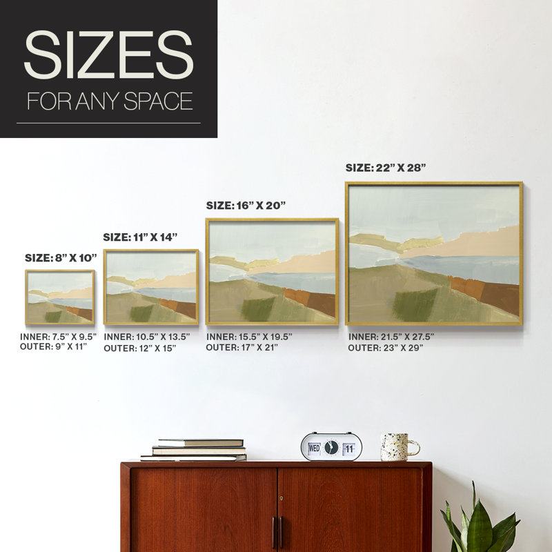 Stacked Landscape III - Reproduction encadrée - Restickable, H 8 po x l 10 po, Or
