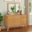 Commode d'armoire à 6 tiroirs en bois massif brun moderne 44 po