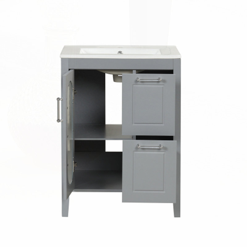 Meuble-lavabo 24 po avec lavabo, Gris
