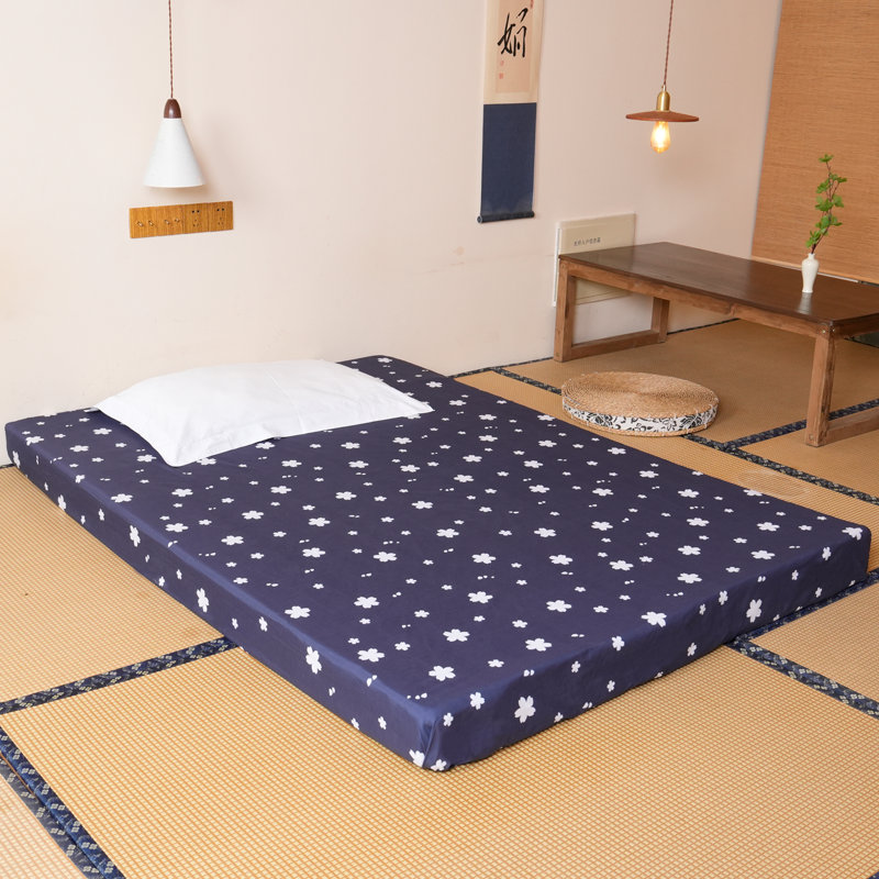 Matelas de futon japonais pour matelas pliable et épais avec housse amovible, tapis de bain Tatami (Sakura), Simple
