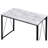 Rectangular Writing Desk With Metal Base, Antique White And Black