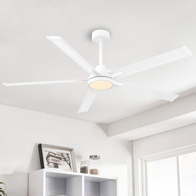 60 po Ventilateur de plafond à DEL avec 5 pales en aluminium et télécommande