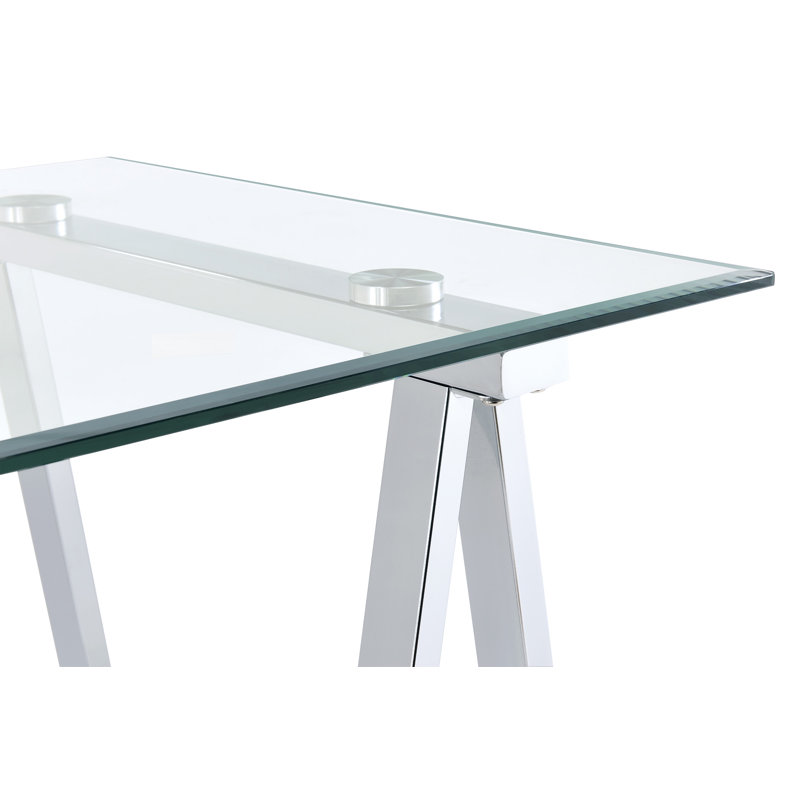 Bureau en verre Tarr, Chrome
