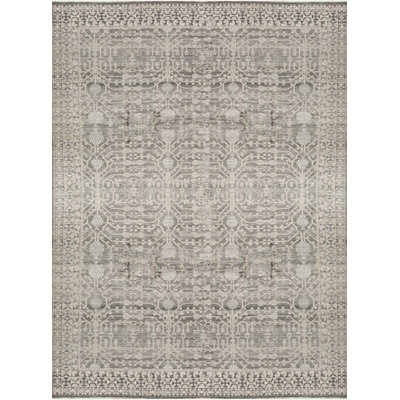 Tapis gris de haute qualité noué à la main