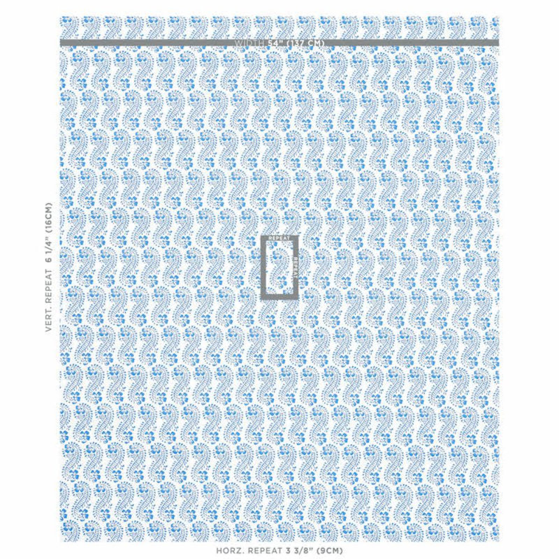 Tissu Schumacher x Molly Mahon Lani, Bleu
