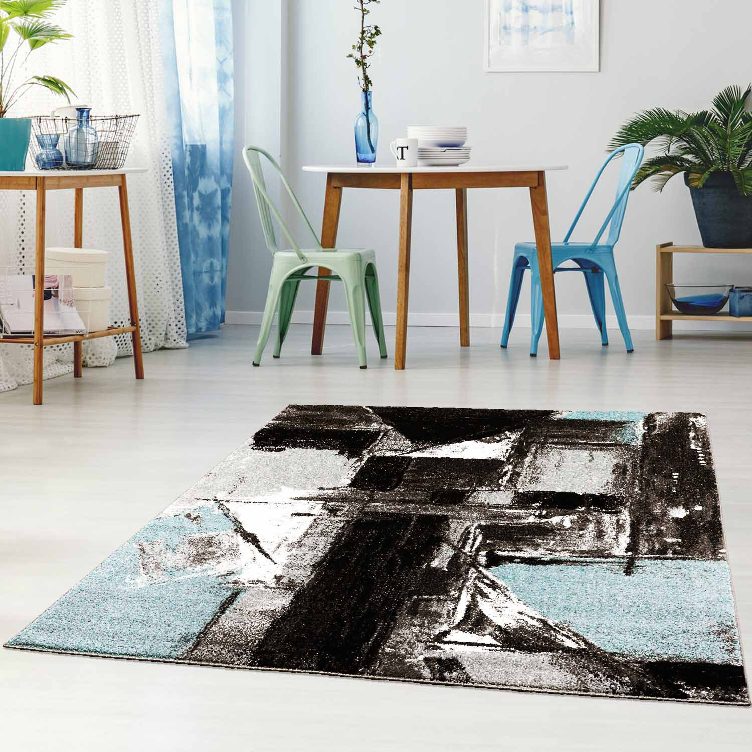 George Oliver Tapis gris / noir / blanc Bratu et Commentaires - Wayfair  Canada