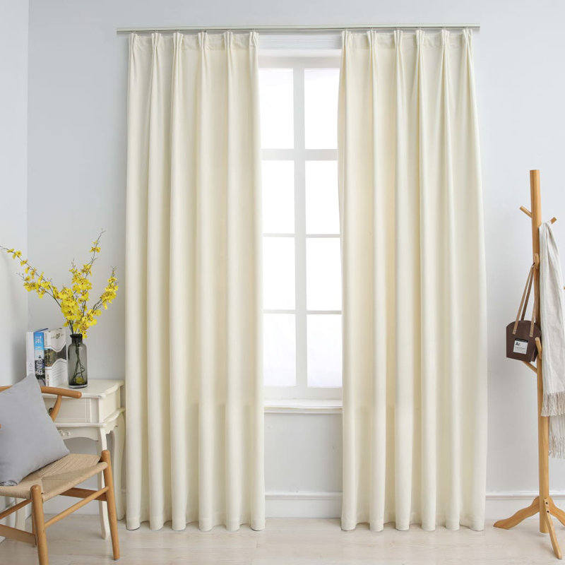 Hanney Blackout Curtain Pair, Cream, 140 W x 225 D cm