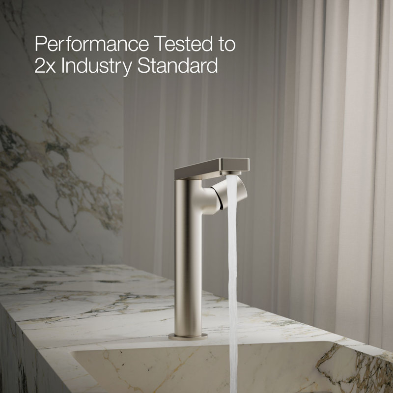 Single-Handle Bathroom Faucet with Drain Assembly, Brushed Nickel