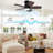 52''ABS Blades dimmable Ceiling Fan with Lights and Remote Control 