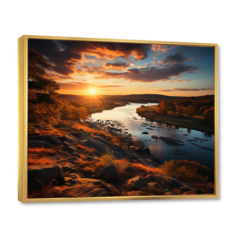 Paysage côtier du Delaware I sur toile, H 16 po x l 32 po x P 1 po, Cadre flottant doré