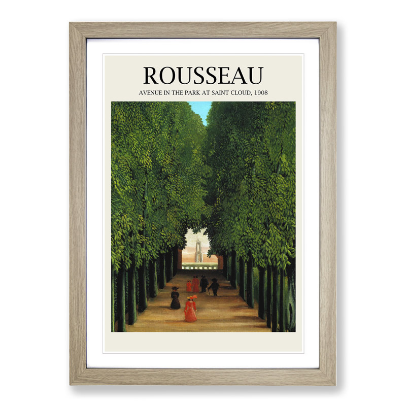 The Avenue in the Park by Henri Rousseau - Picture Frame Painting, Oak Framed, 48cm H x 36cm W x 2cm D