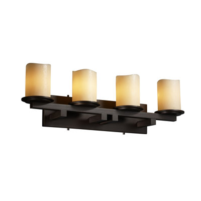 Barre d’éclairage de salle de bain 4 lumières à barre droite caldlearia-dakota-bronze foncé