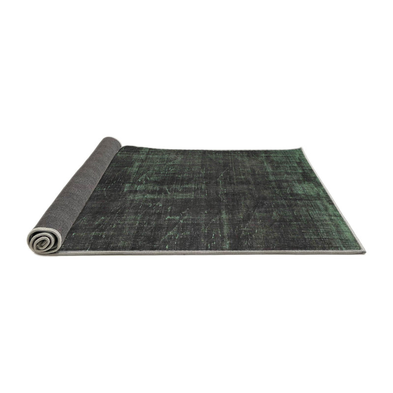 Tapis contemporain gris / noir, Rond 6 pi
