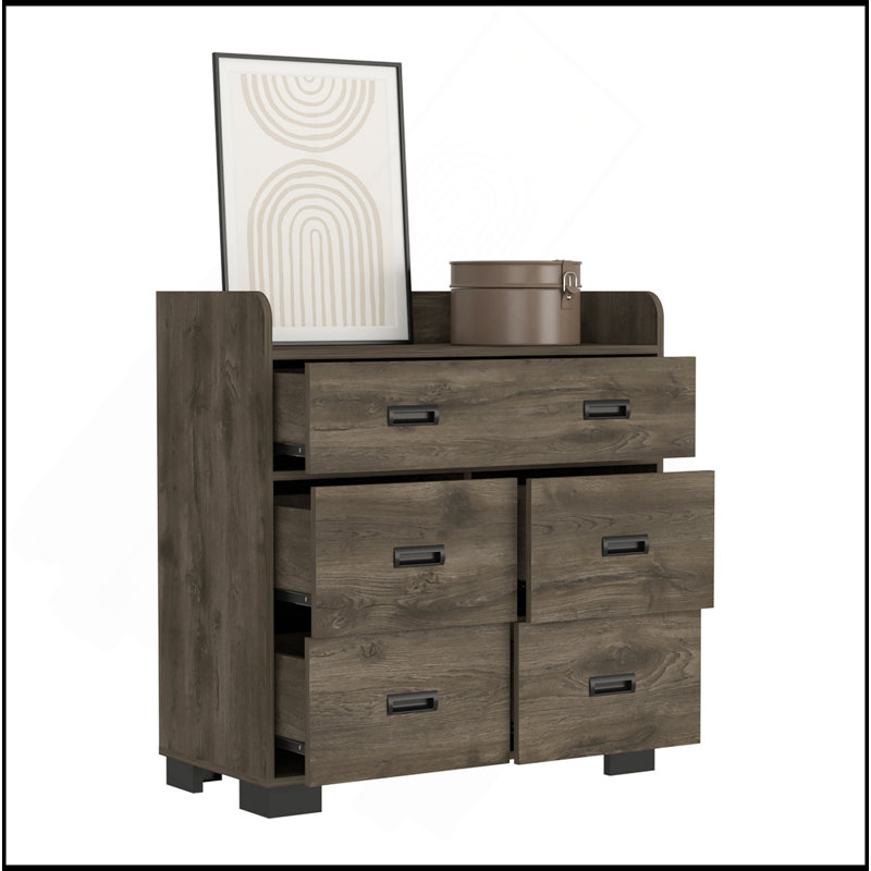 Commode Waporan, chambre à coucher, Marron foncé