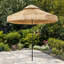 Parasols et accessoires pour parasol combinant métal et polyester kaki de 8,5 pi avec pampilles de paille et finition beige