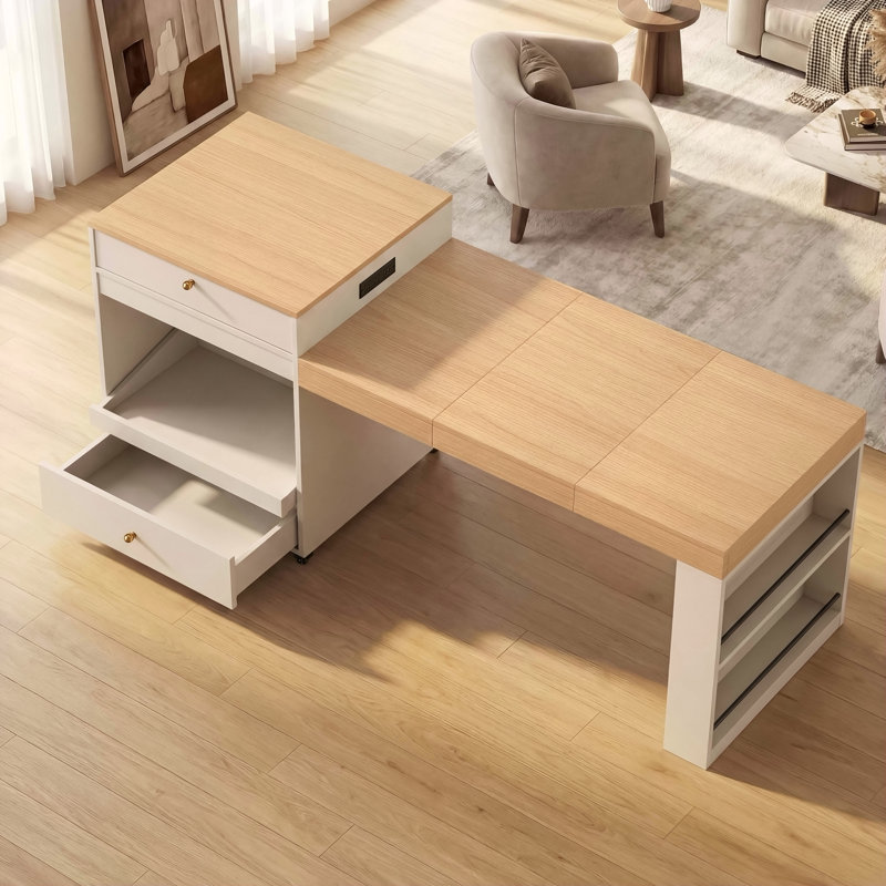 78.8" Rolling Kitchen Island With 3-Stage Extendable Dining Table (Seats 6-8), Built-In Power Outlet, Ample Storage Drawers & Cabinets, Mobile On Wheels - High-Density MDF, Easy Assembly