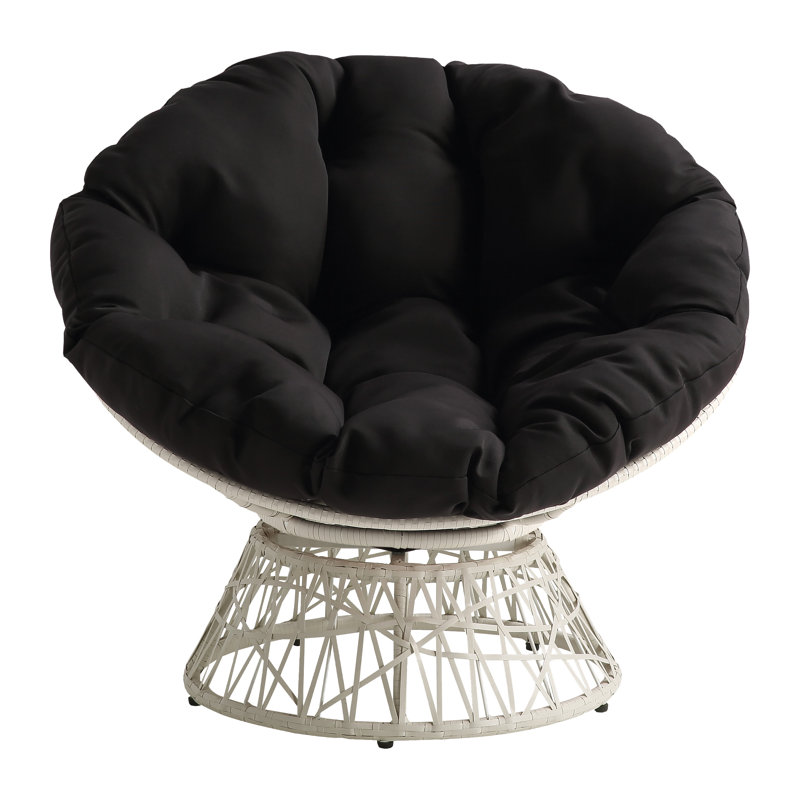 Daysi Upholstered Swivel Accent Chair, Black 100% Polyester, Cream