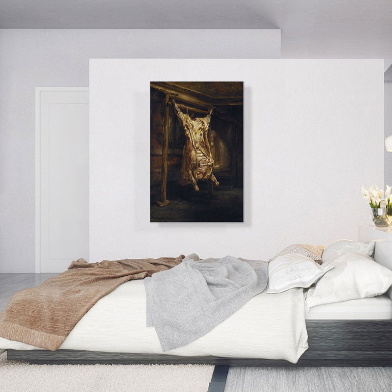 «Slaughtered Ox 1655» par Rembrandt van Rijn, reproduction d'art sur toile tendue, H 40 po x l 26 po x P 0,75 po
