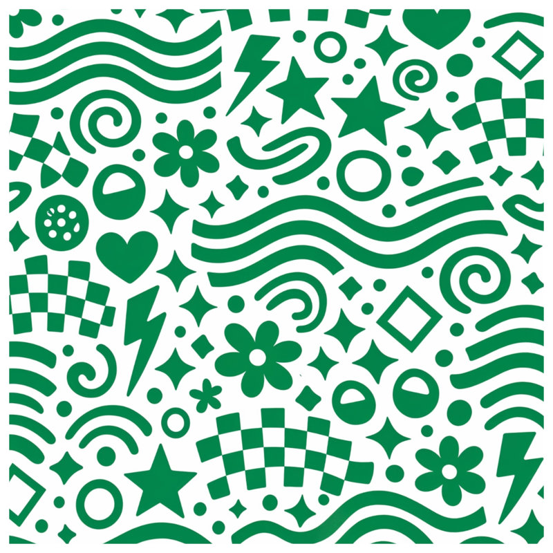Édredon vert à formes géométriques, Twin