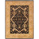 Tabriz Hand Knotted Wool Oriental Area Rug in Beige/Black