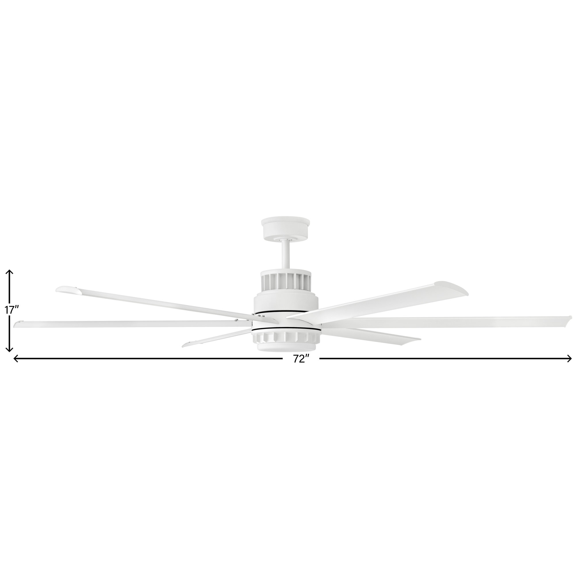Draftsman 72-in Indoor/Outdoor Smart Ceiling Fan with Integrated LED + Remote, Matte White